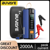 BUVAYE Portable Car Jump Starter Power Bank With 2000A Peak Car Battery Starter 150PSI Air pum Booster Car Battery Powerbank