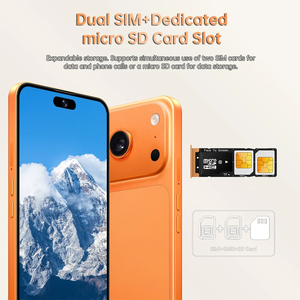 K-Touch Mobile Phones A17 Pro Max Android 15 Cell Phone 7.3 Inch Smartphone 16+48MP Camera 5G Dual Card Dual Standby 7800mAh Global Version Cellphones