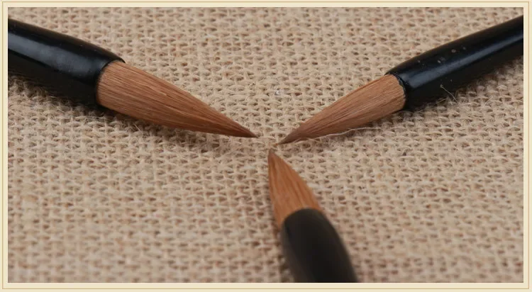 3PCS Chinesische Kalligraphie Pinsel Stift Chinesische Malerei Pinsel Set Landschaft Pfingstrose Aquarell Malerei Wiesel Haar Pinsel Stift – Detail 8