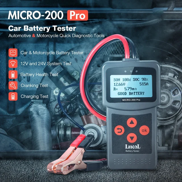 Lancol Micro-200 Pro 12V Digital Car Battery Tester Micro200Pro EFB AGM Gel Lead Acid Battery Cranking Charging Diagnostic Tool