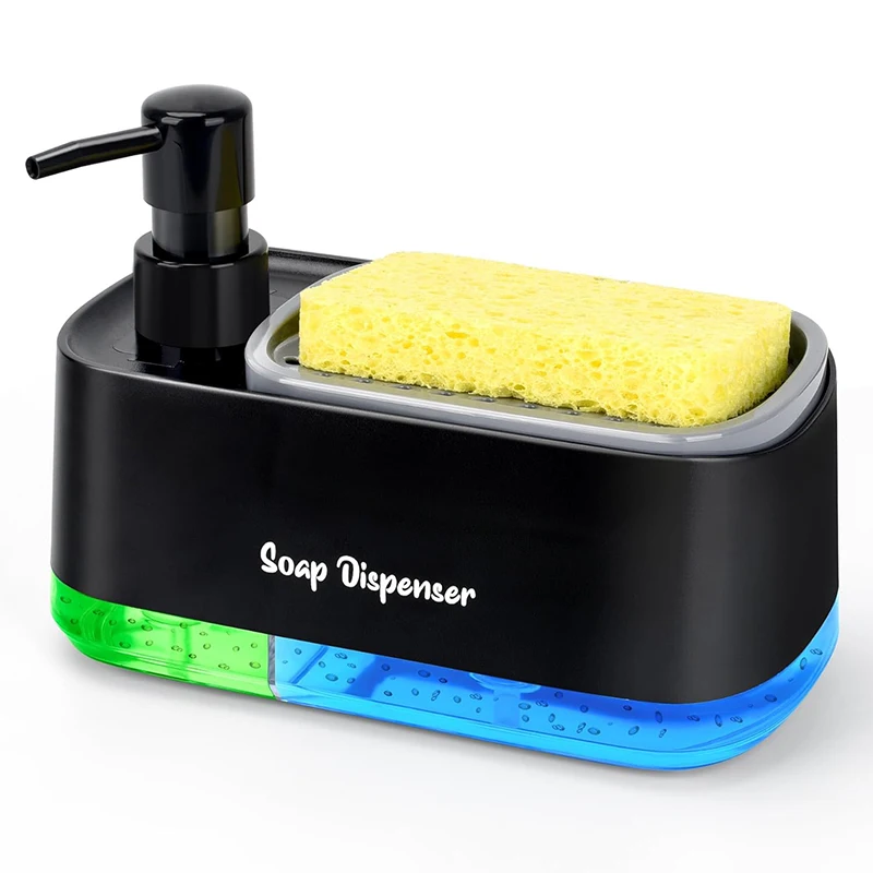 Hand and Dish Soap Dispenser Set Dual 3-in-1 Countertop Pump Kitchen Sink Sponge Holder soap dispenser foaming soap dispenser soap dispenser bottle