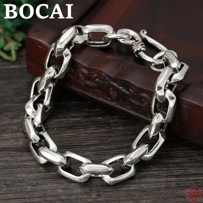 Bracelet Femme Chaîne Double Maillon Argenté 925 Des Années 50 - Pulsera Uno