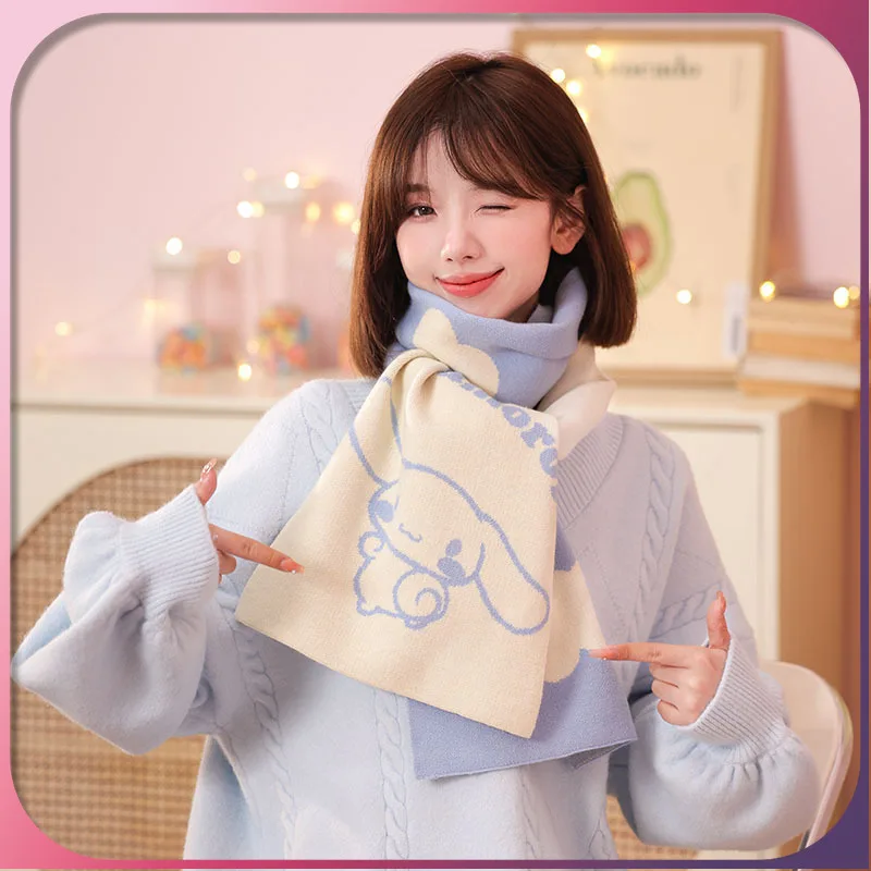 

Шарф Sanrio Kawaii Kuromi My Melody Cinnamoroll Hello Kitty понравился аниме теплый мягкий зимний шарф аксессуары подарок для детей