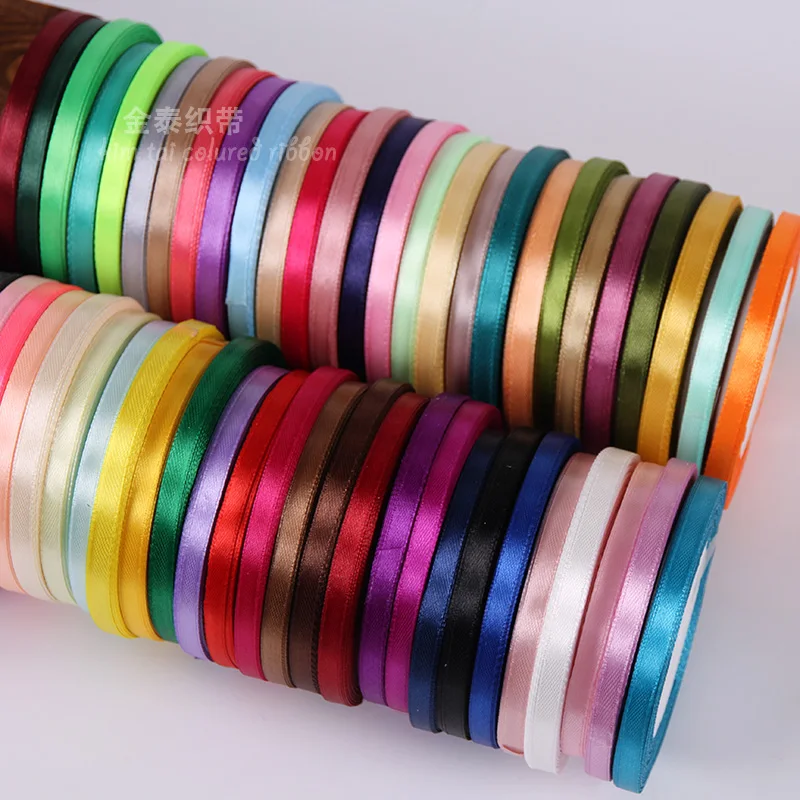 6mm Satin Ribbon for DIY Crafts and Festive Decorations (22 Meters/Roll)