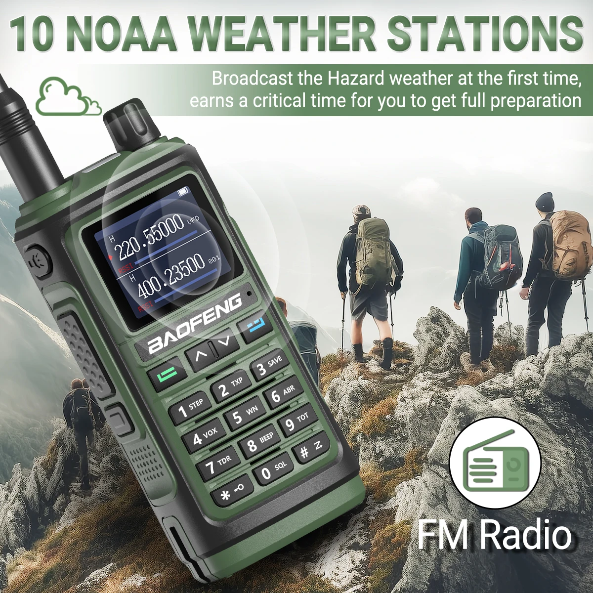 1/2X Baofeng UV-17R Walkie Talkie Tri Band Wireless Copy Frequency 999CH NOAA Long Range Type-C UV 5R UV-17 PRO V2 Two Way Radio 4