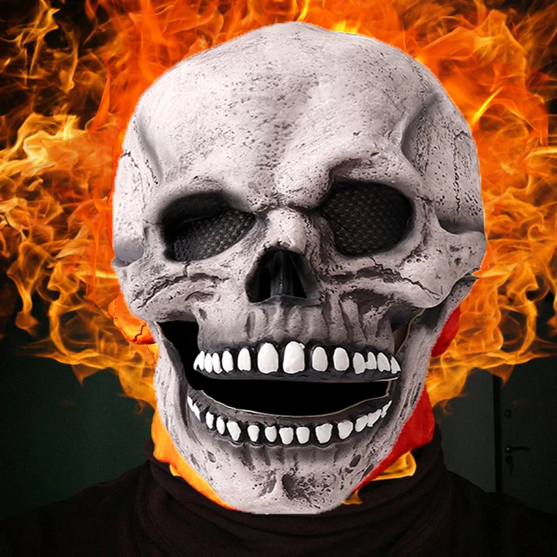 

Smiling Demons Horror Face Masks Halloween Creepy Mask Movable Full Head Mask Demons Helmet Cosplay Skull Helmet Party