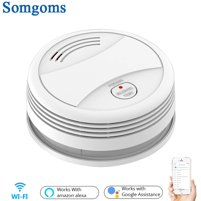 

Wifi Smart Smoke Detector Remote Control Tuya Smart Life APP Smoke Sensor Wireless Alarm Detector Systems Security Rookmelder