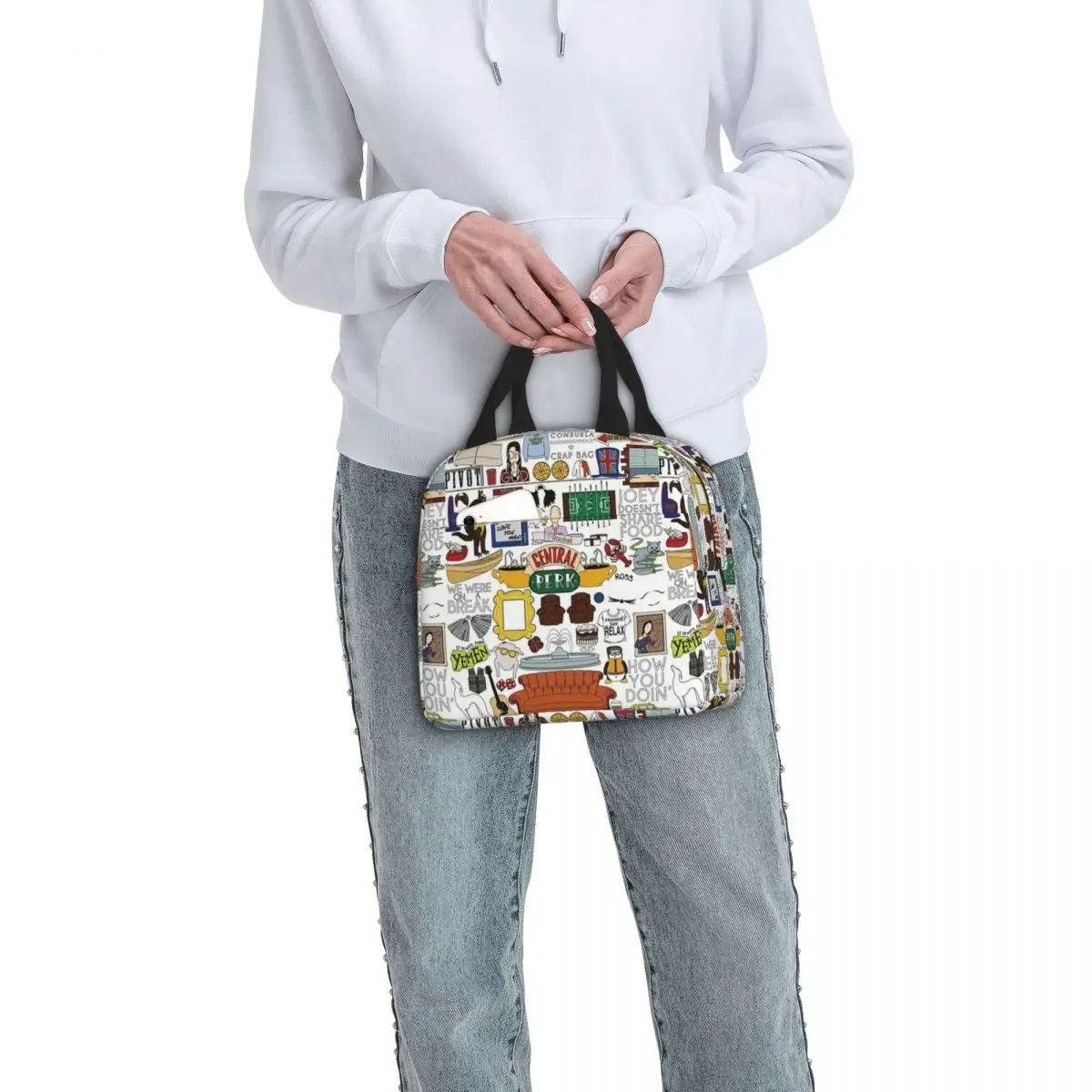 Friends Kee American TV Series Insulated Lunch Bag Leakproof Central Perk Meal Container Thermal Bag Tote Lunch Box Bento Pouch