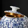 Chinese Blue and White Floral Porcelain Ceramic Vases, Tea Sugar Jar,Jingdezhen 6