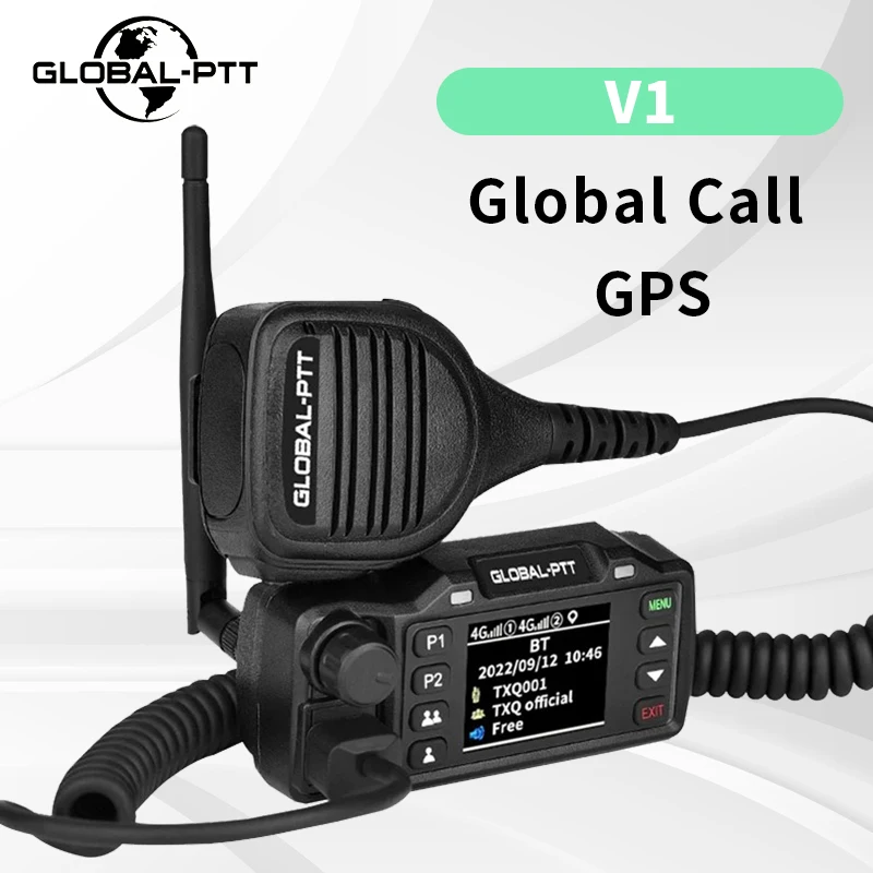 

Global-PTT Car Walkie Talkie V1 POC 4G Mobile Radio Commutator Long Range Profesional Internet Two-way Public Network Radios