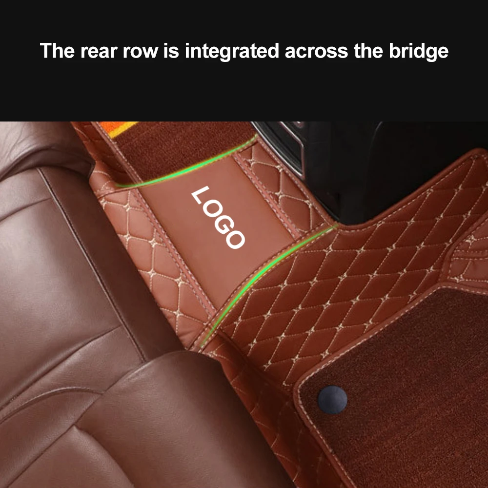Car Floor Mats Full Coverage Double Layer Leather for BMW All Medels X3 X1 X4 X5 X6 Z4 525 520 F30 F10 E46 E90 Auto Accessories