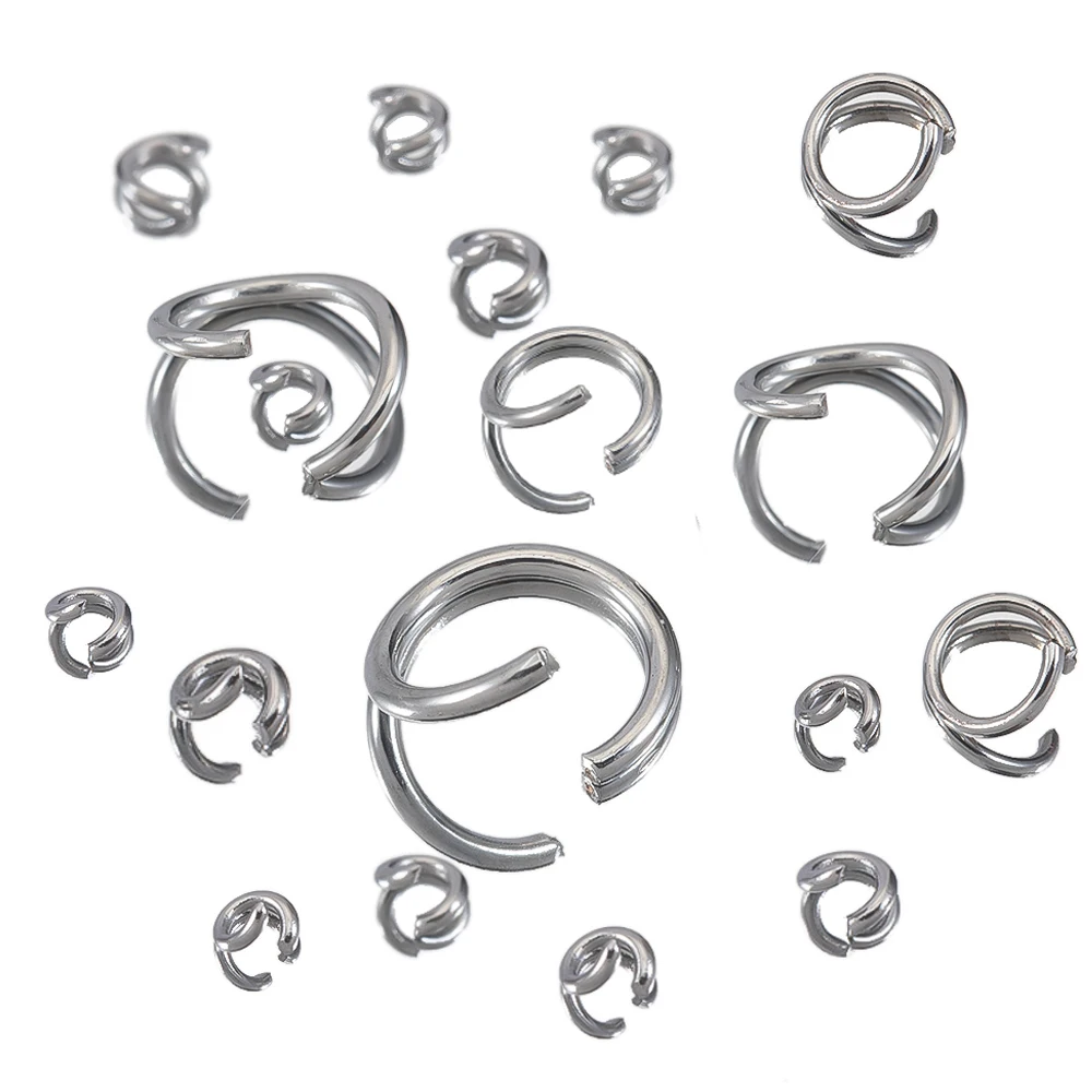 200 stücke Edelstahl offene Ringe springen Spalt ringe 3-10mm Halskette Armband Anschlüsse DIY Schmuck Herstellung Zubehör Großhandel – Detail 1