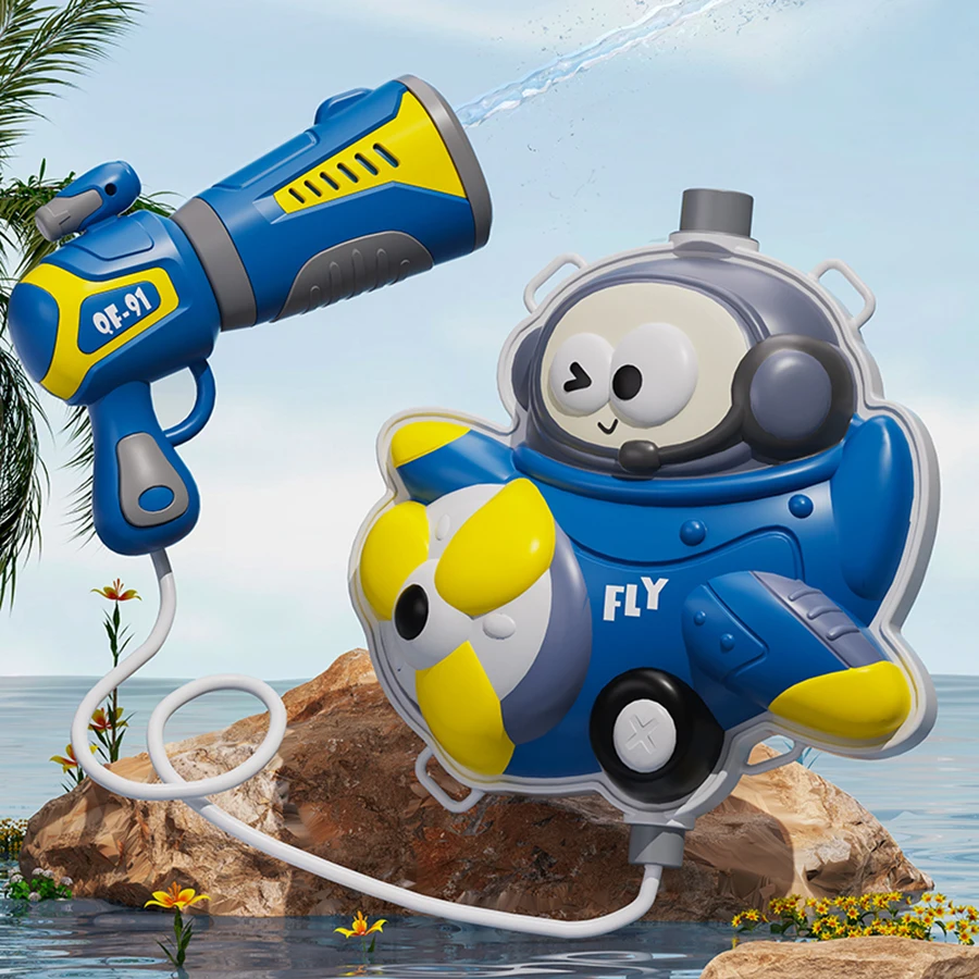 1 Set Cartoon Backpack Water Gun Fire Truck Airplane Summer Vacation Beach Water Children's Toy Water Gun