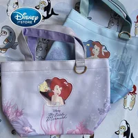 Disney Ariel The Little Mermaid PU Leather Handbag Cartoon Printed Large Capacity Tote Bag Girl Storage Backpack 1