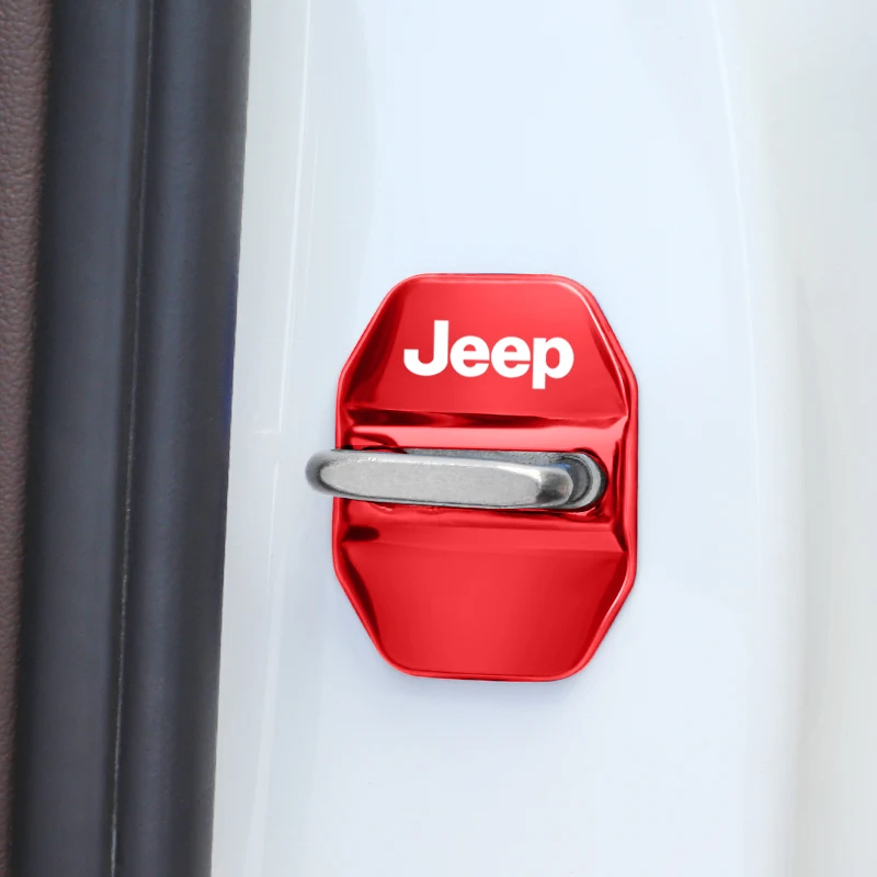 Autotürschlossabdeckung aus Edelstahl, schützende Aufkleber für Autotürverriegelungen, für Jeep Cherokee Wrangler Gladiator Compass Renegade. – Detail 5