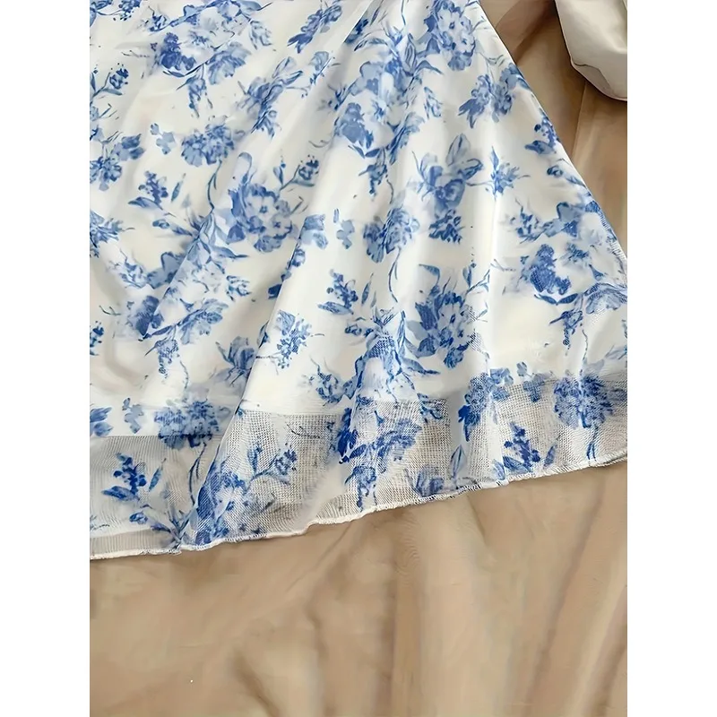 Spring Summer Cute Dating Ditsy Floral Dresses 2025 New Sleeveless Square Neck Mini Cami Casual Dresses For Women