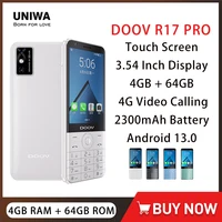 UNIWA DOOV R17 Pro 4G Smart Touch Screen Keypad Mobile Phone Android 13 3.54" 4GB RAM+64GB ROM 2300mAh Whatsapp Hebrew keyboard 1