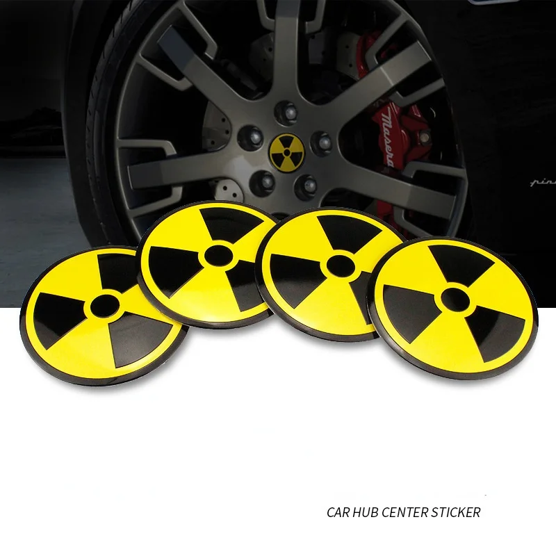 

4 Pcs 56MM nuclear Personality and creativity Car Wheel Center Hub Cap Auto Rim Refit Badge Covers Sticker Styling Accessories