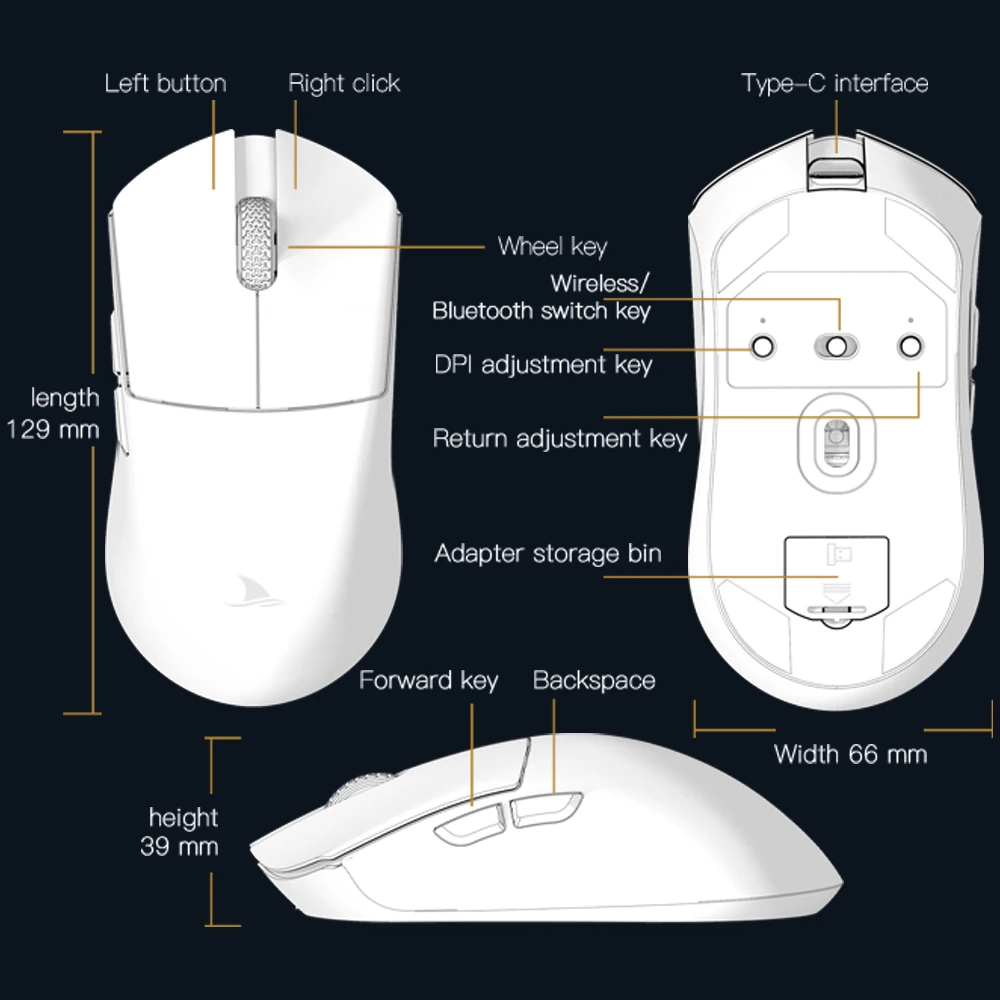 Motospeed Darmoshark M3 Bluetooth Wireless Gaming Mouse 26000DPI PAM3395 Optical Sensor Computer Office Mouse TTC For Laptop PC wireless mouse gaming mouse wireless gaming mouse wireless optical mouse