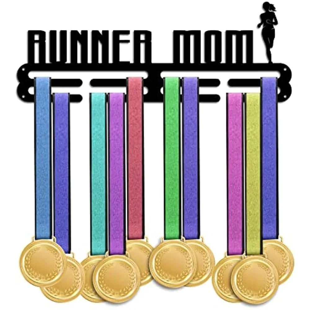 

Medal Display Hanger Holder Runner Mom Medal Holder 15.7" Awards Ribbon Hanger Medal Display Wall Rack Sports Medal Hanger