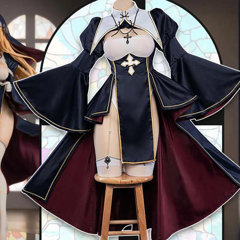

Halloween Charlotte Nun Cosplay Costume Character Clothing Vibrastar Sister Nun Women Dress Christmas Set Anime Role Play Gift