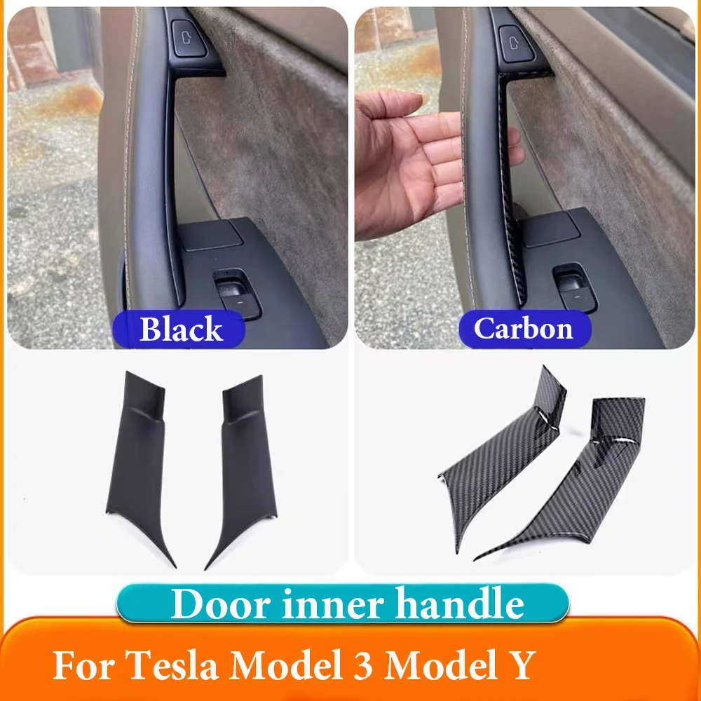 

Стайлинг автомобиля для Tesla Model 3/Y углеродное волокно/Черный ABS Стайлинг Премиум прочные аксессуары Защитная крышка для дверной ручки автомобиля