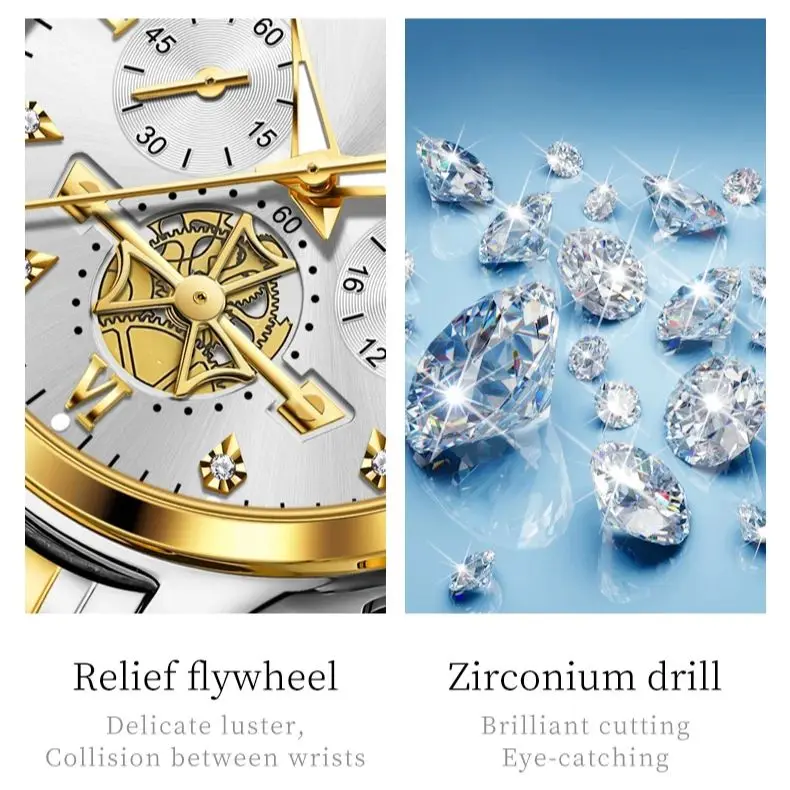 OLEVS Paar Quartz Horloge Roestvrij Staal Paar Bruiloft Romantisch Expressie Mannen Dag Nacht Glow Kalender Waterdicht Casual Heren- en Dameshorloge