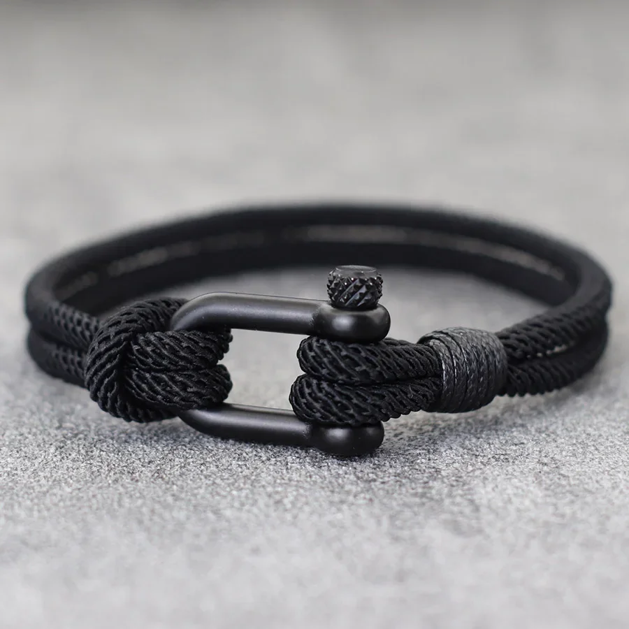 New Men Red Lucky Amulet Bracelet Detachable Buckle Handmade Bilayer Thread Braclet Perfect Gift For Boyfriend Nautical Braslet
