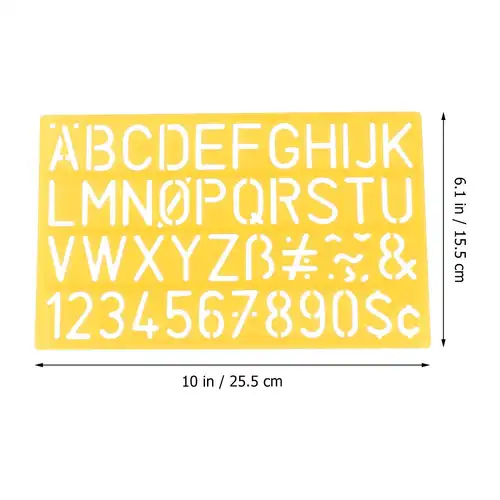 4pcs Craft Scrapbook Letter Stencil Design Colorful Plastic Numbers With Ruler For Painting Crafts Graffiti Abc - Image 6