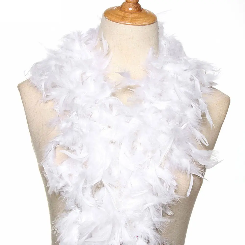 2M Christmas Tree White Feather Boa Strip Xmas Ribbon Party Garland