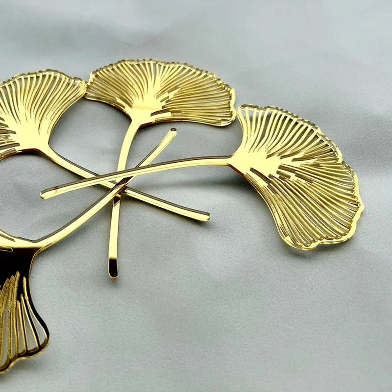 Happy Birthday Gold Ginkgo Leaves Acrylic Cake Topper Baking Accessories Party Supplies