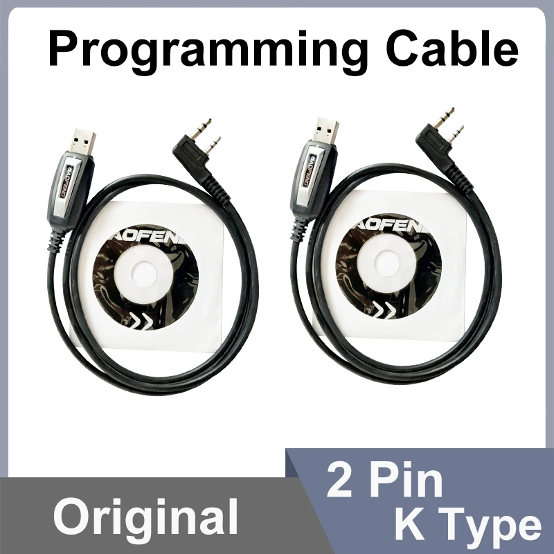 USB Programming Cable Quansheng UVK5 UVK6 5RPlus Baofeng 18Pro 13Plus 17Plus V2 Programming Cable CD Software Radio Accessories 6