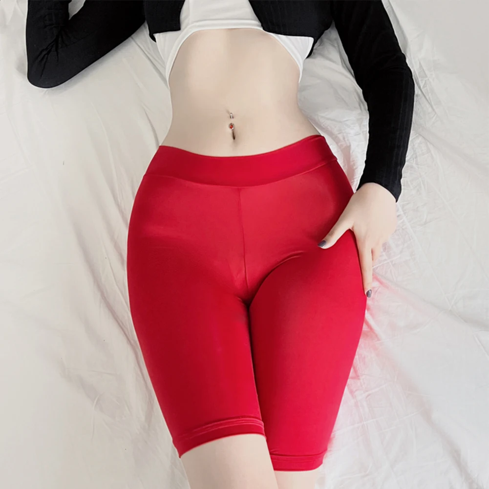 

Fashion Women's See Through Solid Color Lightweight Thin Short Leggings Lingerie Shorts Nightwear Tight Female Clothing Summer