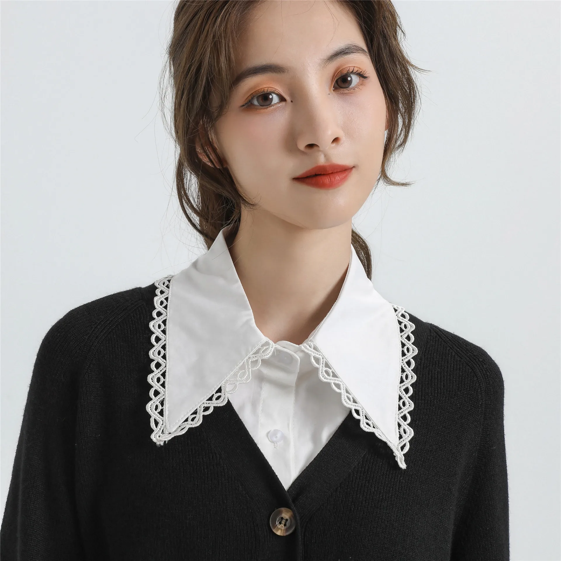 Women Shirt False Collar Vintage Elegant Blouse Lapel Shirt Detachable Collar Female Fake Collar Sweater Suit Decorative