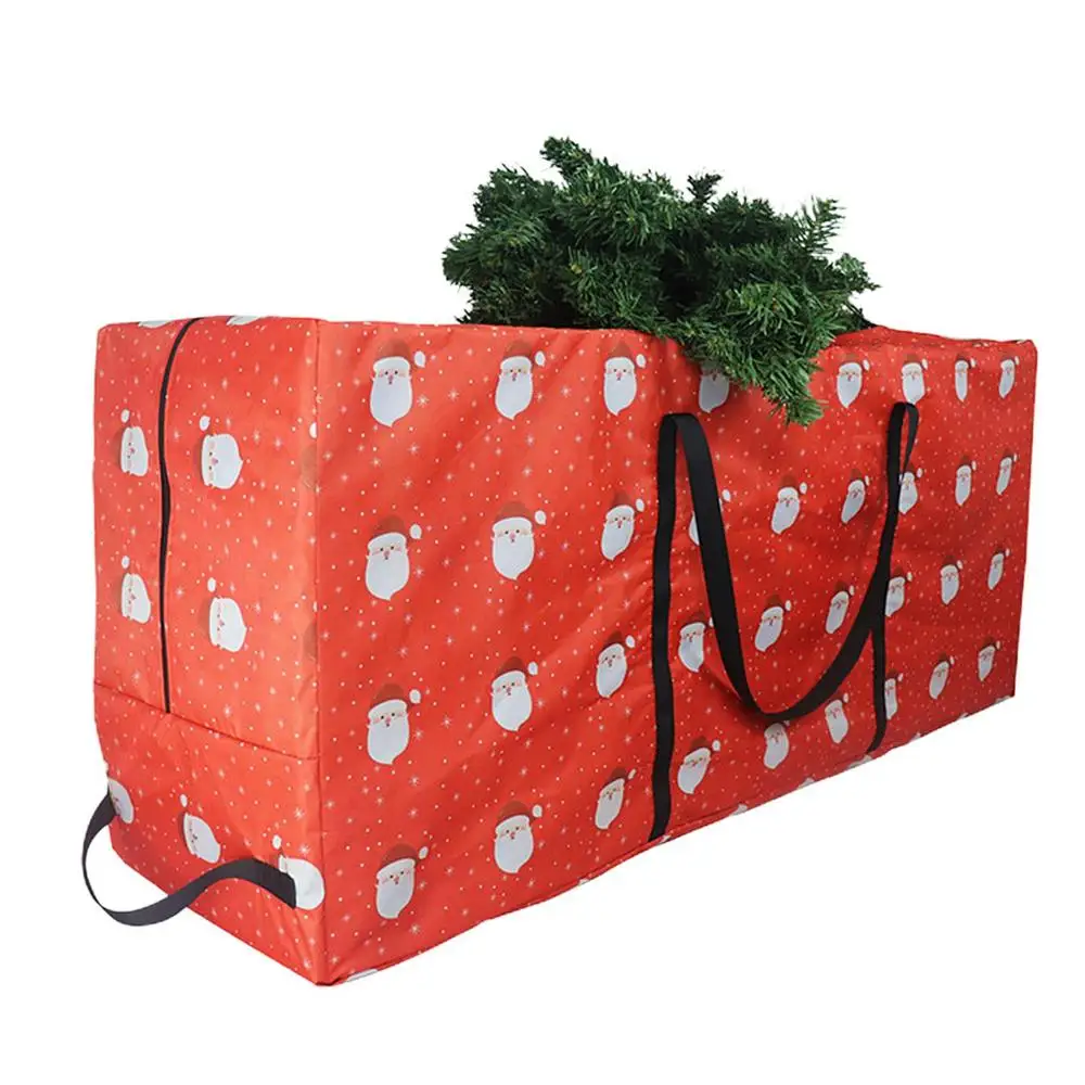 Large Christmas Tree Bag Storage Tub High xmas Tree Decoration Wreath Storage Box Handles Waterproof And Durable Home Organizer