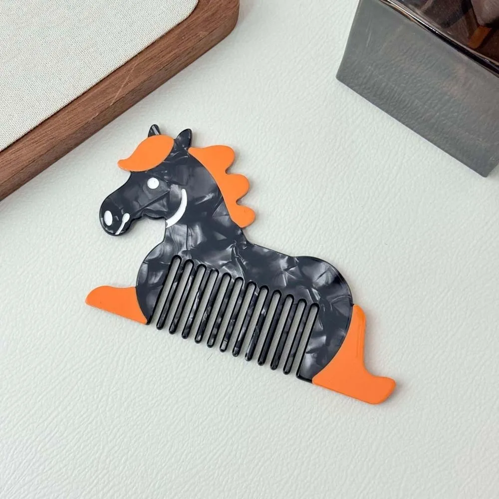 Hair Care Horse Acetic Acid Comb Cartoon Acetate Makeup Comb Contrast Color Hair Accessories Hairdressing Combs Household