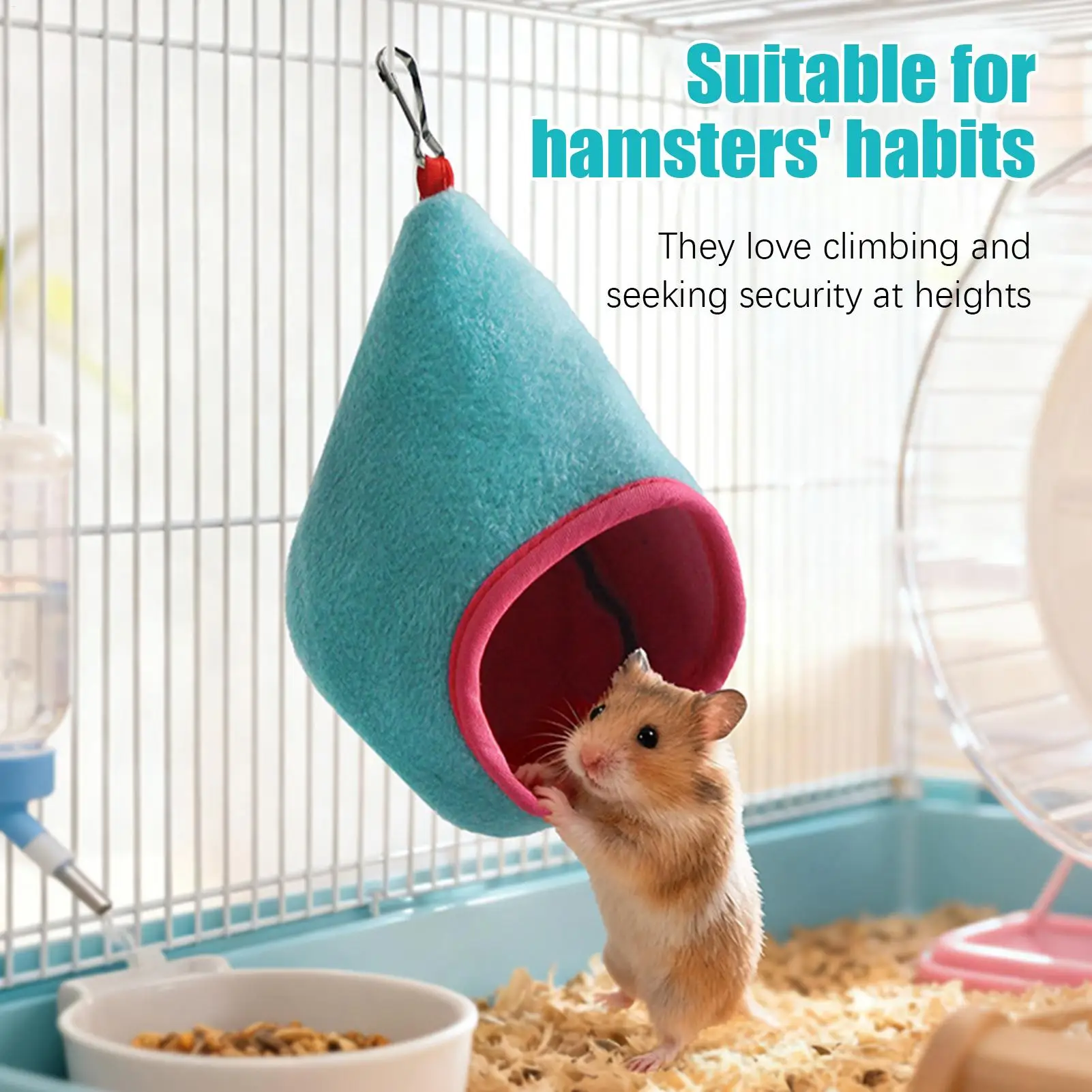 Amaca per Piccoli Animali, Decorazione per Gabbie di Topi, Cuccia per Criceti e Scoiattoli, per Relax e Riposo, Uso Interno ed Esterno, per Piccoli Animali Domestici - immagine 3