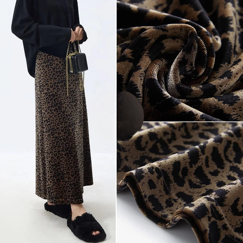 Good Quality Korean Style Maternity Fashion Skirt High Waist Leopard Print Pregnant Woman Step Skirt Long Pregnancy Velour