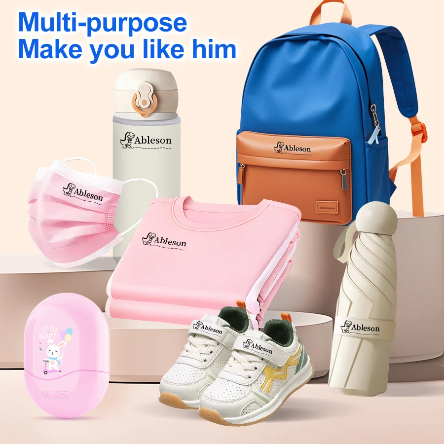 Customized children's name stamp personalized waterproof stamp for school uniform boy's and girl's personalized ink pad stamps name stamp