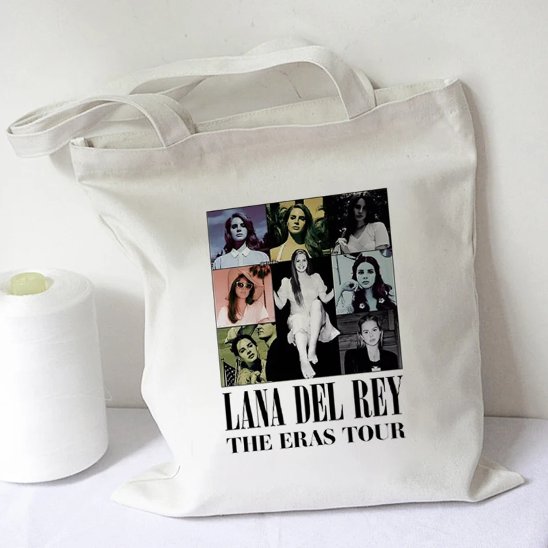 

Lana Del Rey Printed Women Shopper Shoulder Bag Graphic Shopping Bags Girls Cartoon Canvas Fans Handbag High Capacity Tote Bag