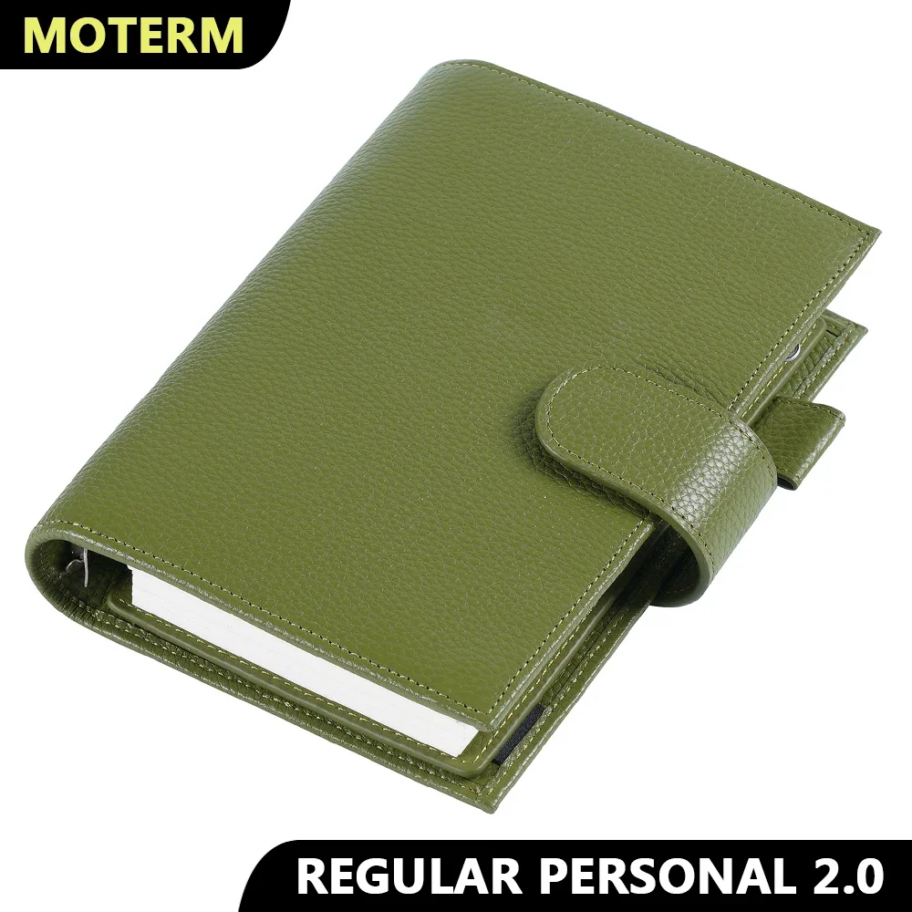 Moterm A6 Versa 3.0 Rings Planner with 30 MM Rings Pebbled Style Organizer  Genuine Leather Agenda Diary Wallet Journal Notepad