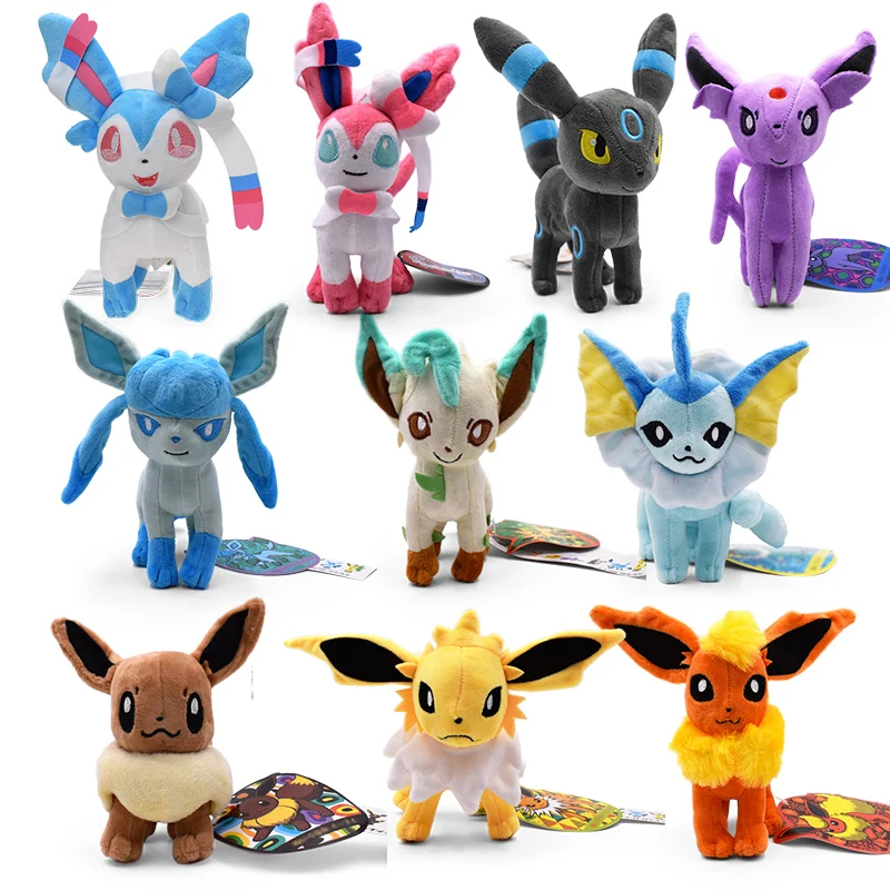 Плюшевые игрушки Покемон Eevee сильвеон Flareon Jolteon Umbreon Vaporeon плюшевый мультяшный