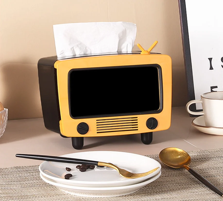 Multifunctional Tissue Box Holder For Home Living Room With Mobile Phone Slot Holder 6