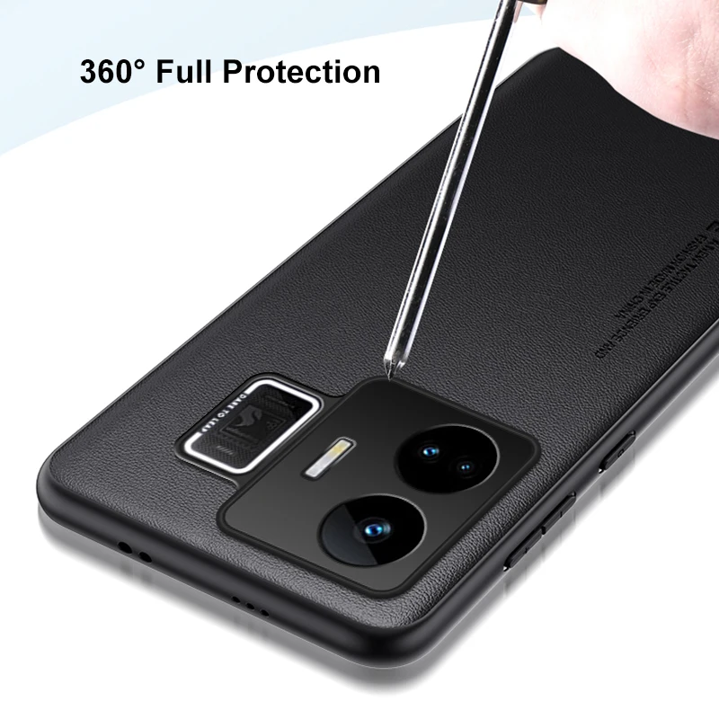 Luxury PU Leather Matte Silicone Full Protection Phone Case