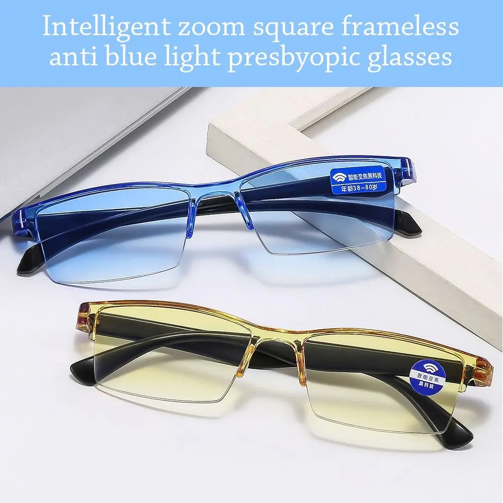 

Anti Blue Ray Reading Glasses Smart Automatic Zoom Reading Glasses Autofocus Power Half-Rim Near Far Computer Glasses