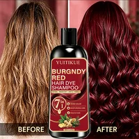 Shampoo colorant capillaire rouge bordeaux 7 en 1 YUITIKUE, formule naturelle douce, brillance, hydratation, soin des cheveux, coloration capillaire à domicile 1