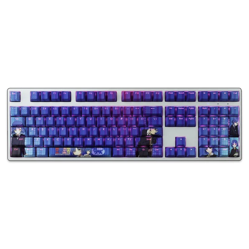 Chaves Pbt Tintura Subbed Keycaps dos Desenhos Animados Anime Gaming Key Caps Bocchi a Rocha Yamada Ryo Backlit Keycap para Ansi Layout 108 - Imagem 2