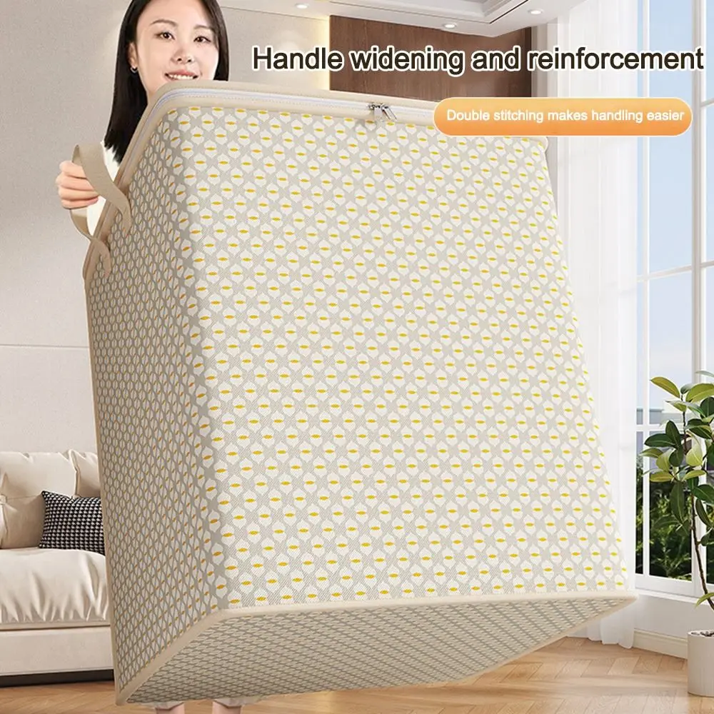 with Handle Clothes Storage Bins Foldable Large Capacity Quilt Storage Bag Dust-Proof Clothes Organizer Closet Storage Box 3