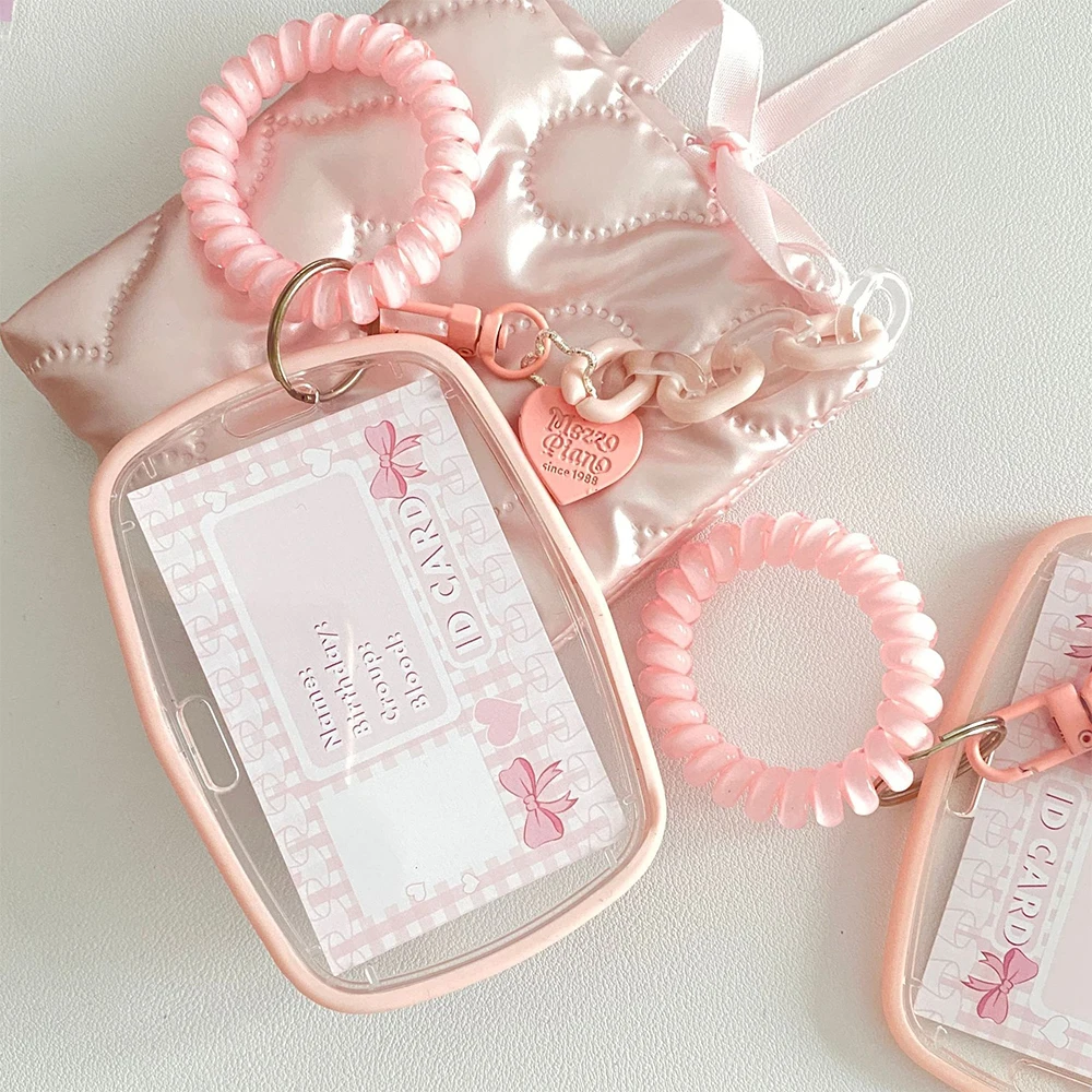 Heart Star Pendant Card Holders 3inch Idol Photcards Protective Sleeves Clear Photo Game Bus Student Card Film Keychain  ? 4
