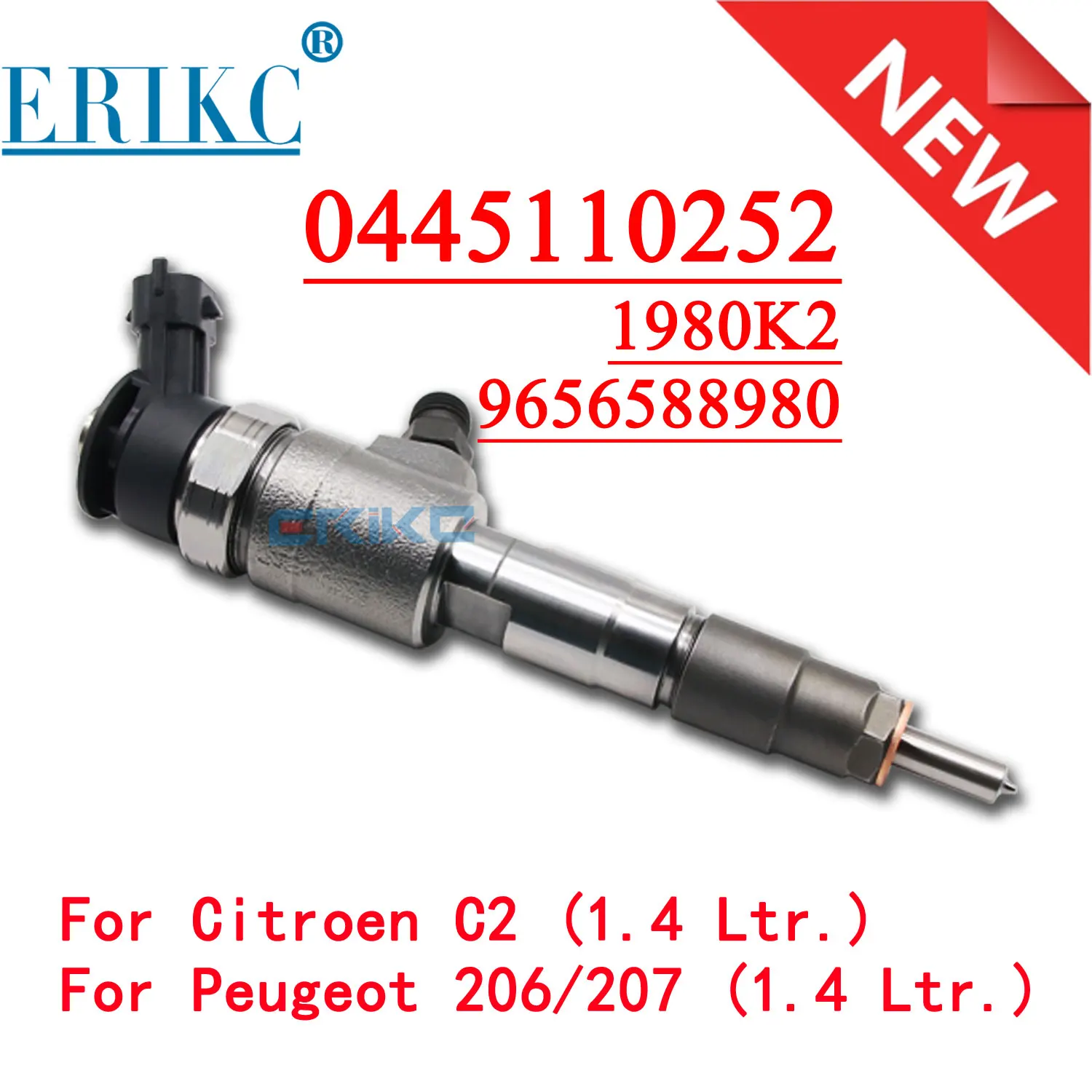 

0445110252 1980K2 9656588980 New Diesel Fuel Injector 0 445 110 252 For Citroen C2 C3 Peugeot 206/207 1.4 HDI 0445 110 252